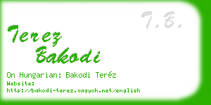 terez bakodi business card